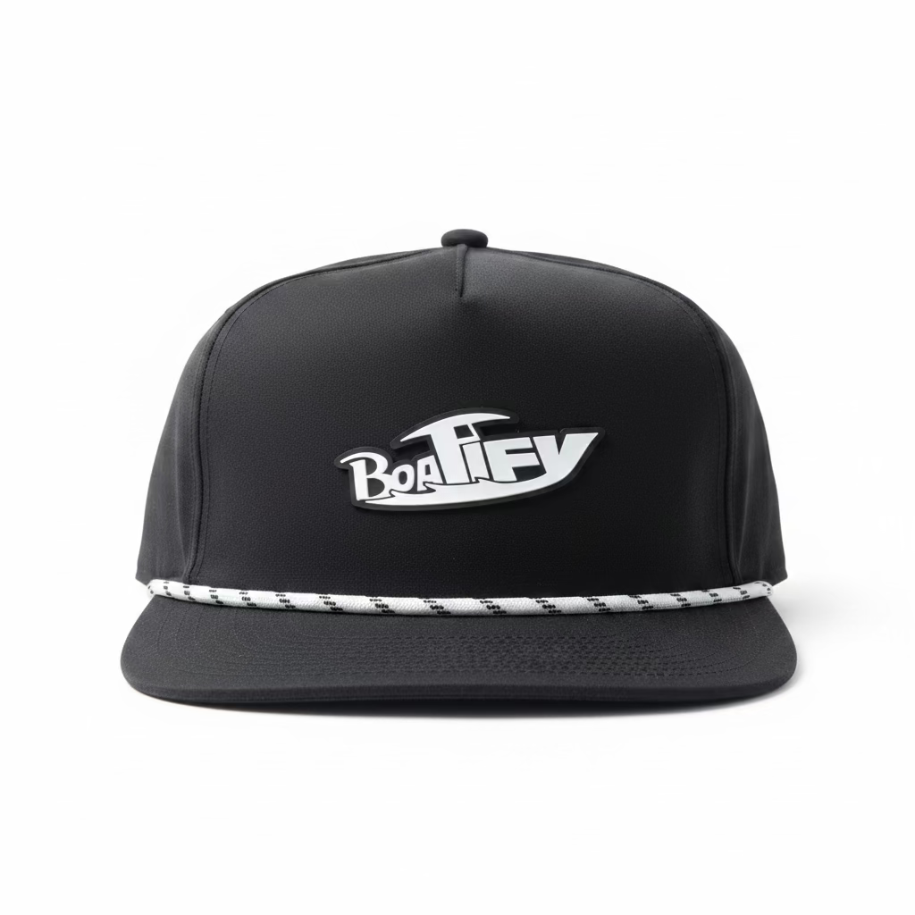 Black Boatify Pukka Rope Patch Hat
