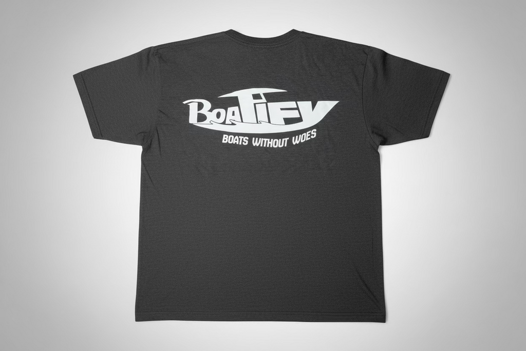 Gray Boatify "Boats Without Woes" Short Sleeve T-Shirt