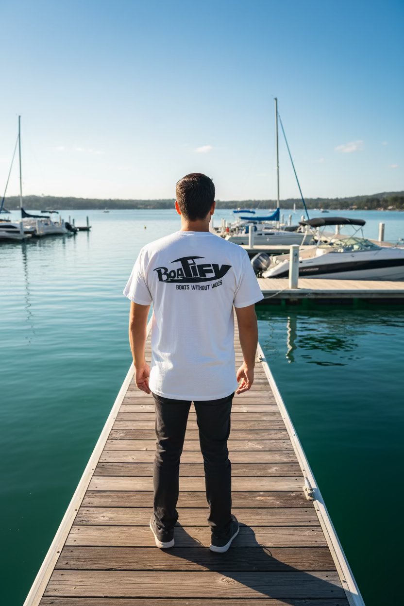 White Boatify "Boats Without Woes" T Shirt