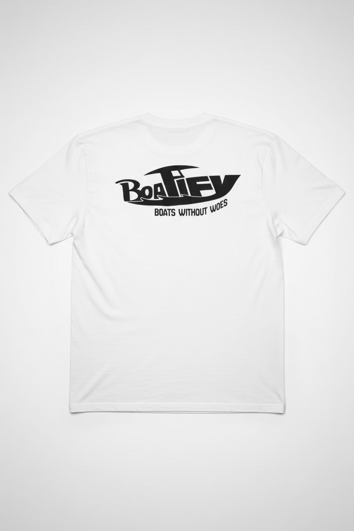 White Boatify "Boats Without Woes" T Shirt