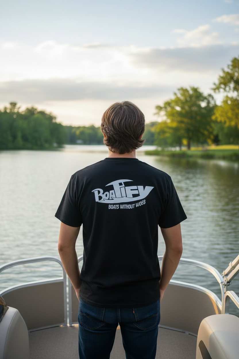 Black Boatify "Boats Without Woes" T Shirt