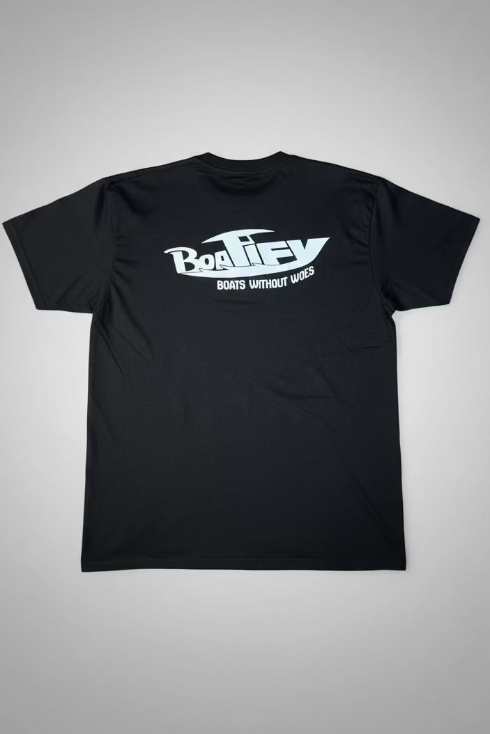 Black Boatify "Boats Without Woes" T Shirt